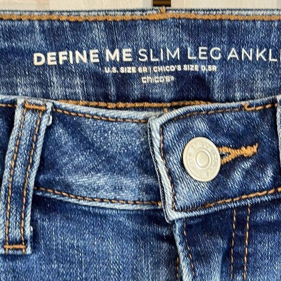 Chico's Size 0.5  Size 6 6R Define Me Denim Slim Leg Ankle - Picture 14 of 16